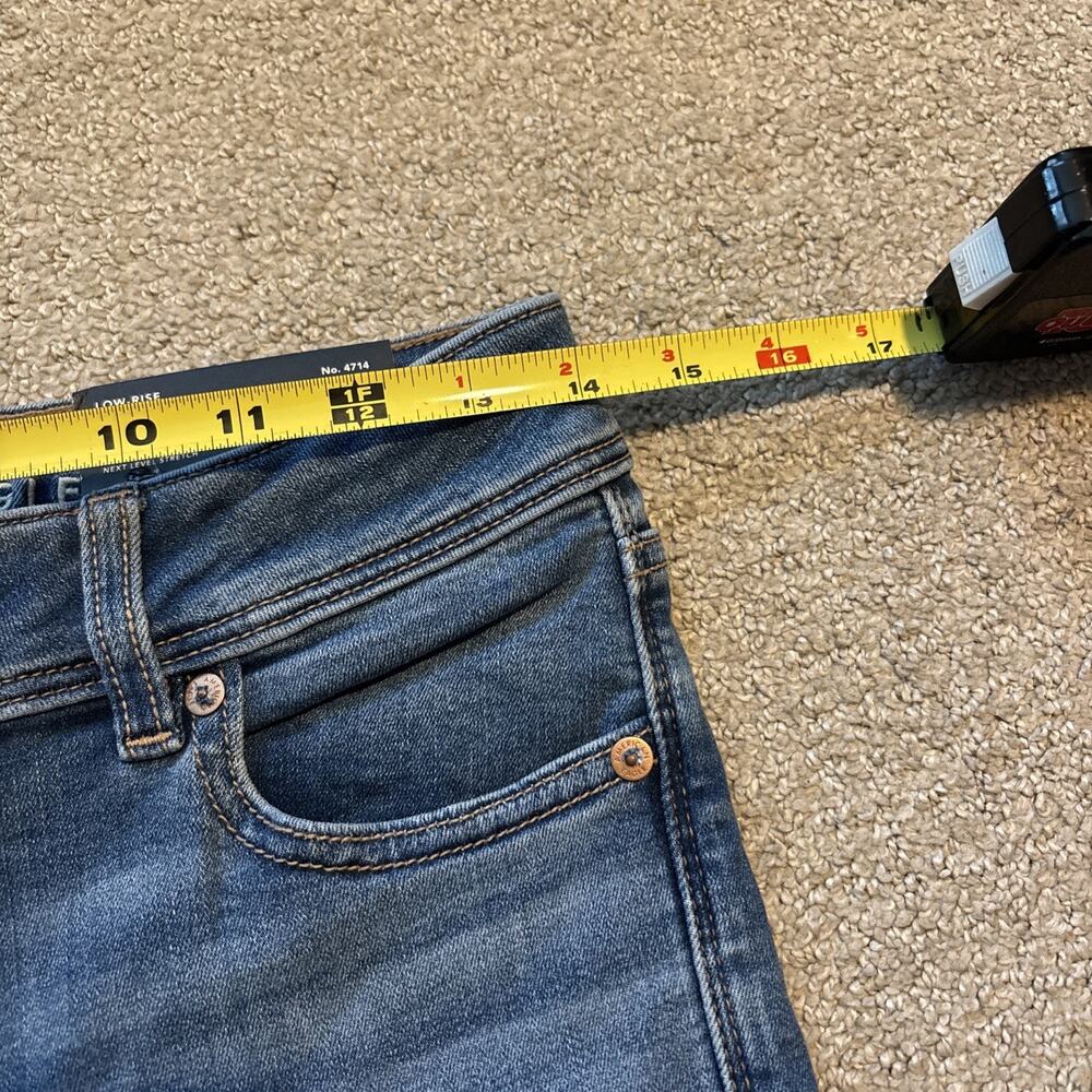 American Eagle Blue Kick Boot Low-Rise Next Level Stretch Jeans Sz 26 X-Long - Picture 7 of 10